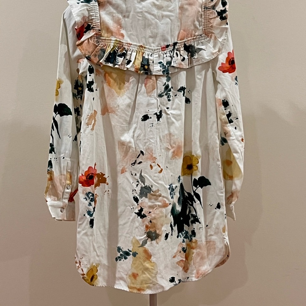 Pilcro Floral Ruffle Denim Dress - Picture 4 of 4